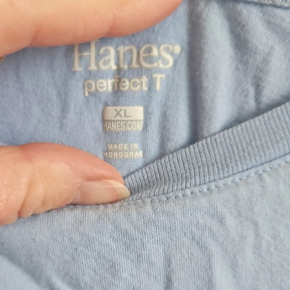 Hanes Womens Sky Blue Long Sleeve Tee - Picture 2 of 3